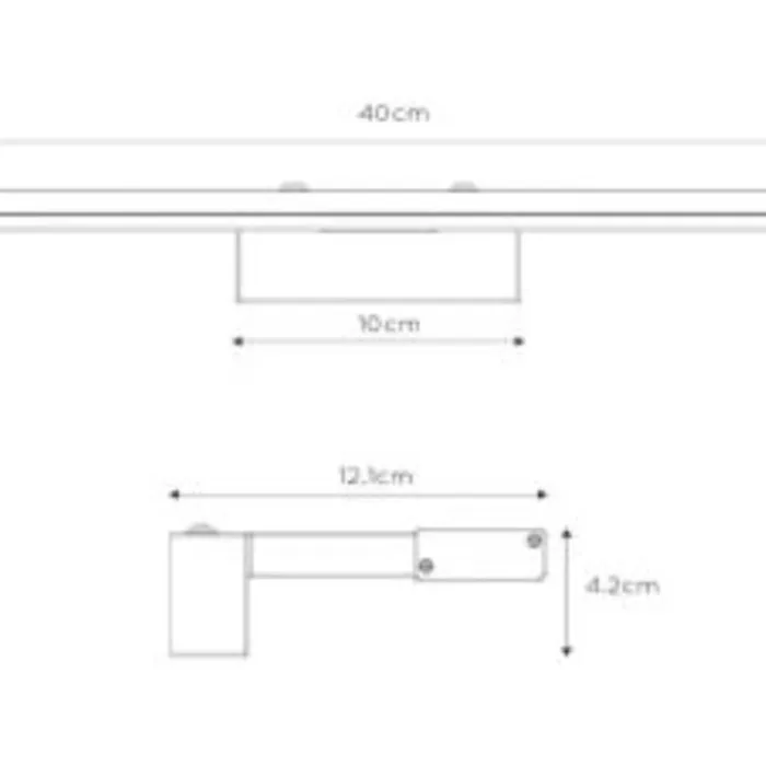 Badkamer wandlamp boven spiegel 40cm mat chroom 8W