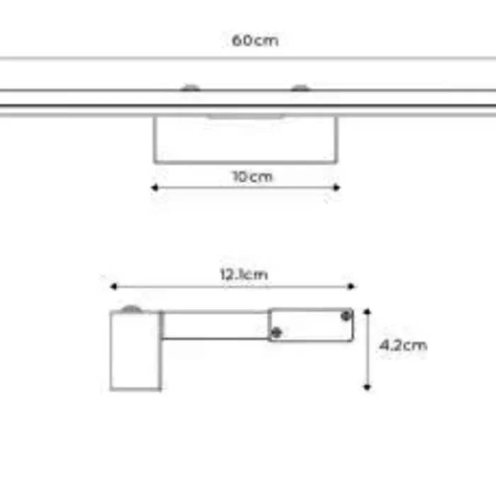 Spiegellamp badkamer 60cm breed mat chroom 1W IP44