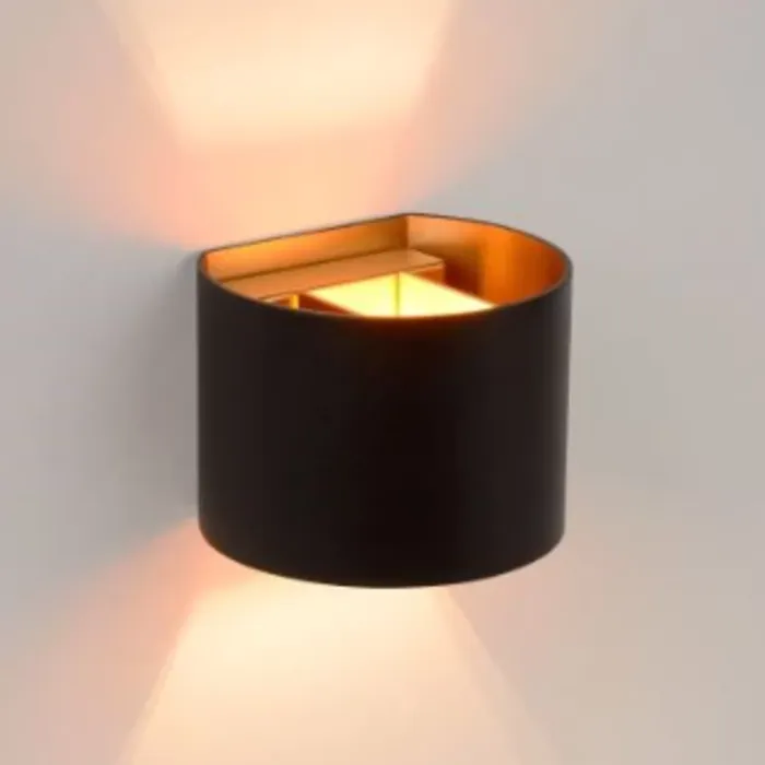 Muurlamp zwart goud gebogen 1xG9 3,5W dimbaar