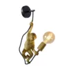 Wandlamp aap zwart goud 1x E27