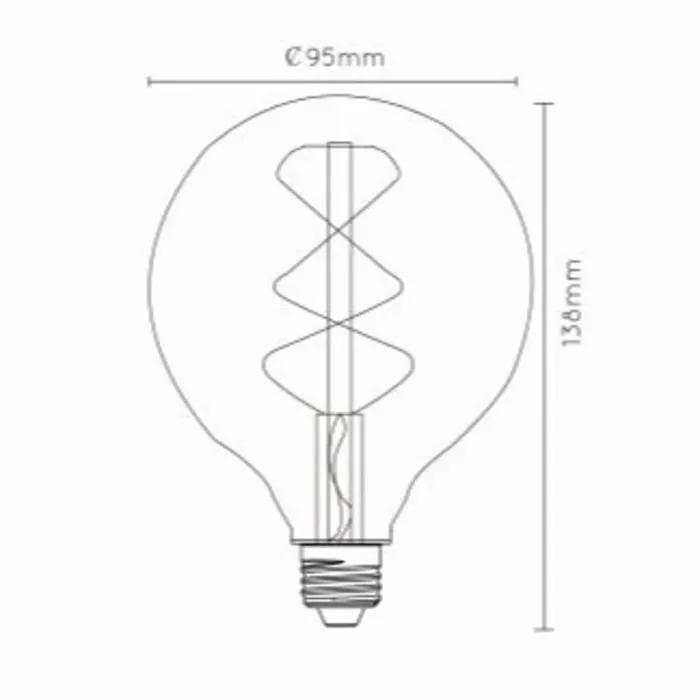 E27 lamp LED filament 5W amber dimbaar
