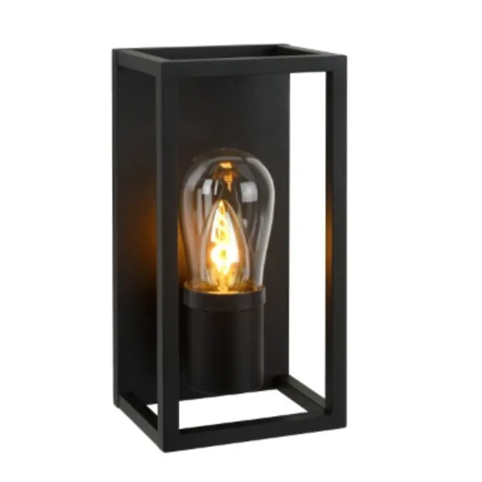 IP44 wandlamp zwart 1xE14