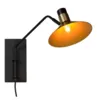 Vintage wandlamp met kap zwart goud 1xE14 touch dimmer