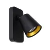 Wandspot zwart goud 1x5W GU10 dim to warm