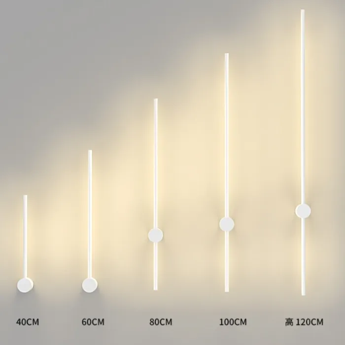 Wandlamp stang wit 40, 60, 80, 100 of 120cm