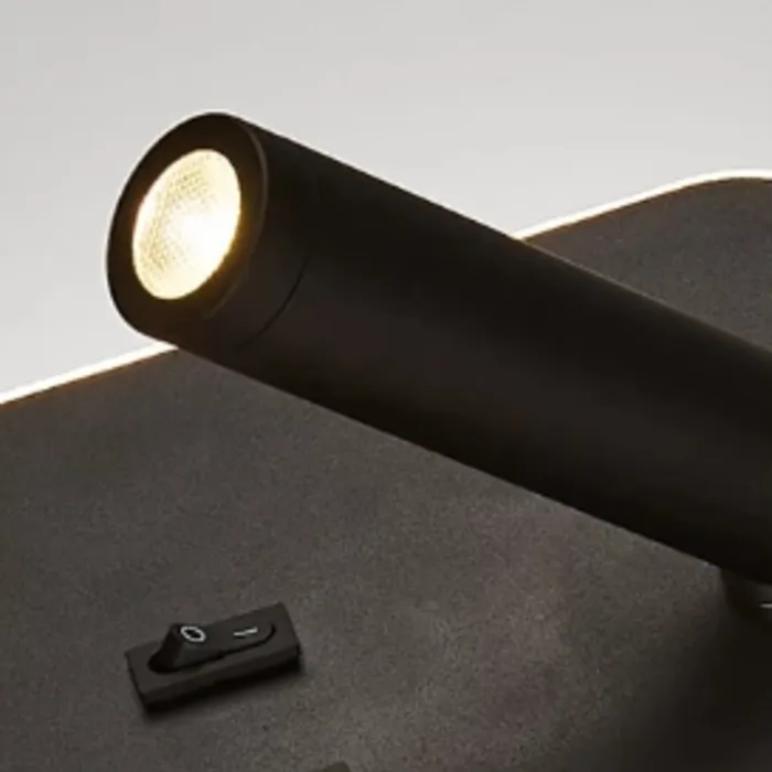 Wand leeslamp rond wit of zwart 3W + 8W rondom