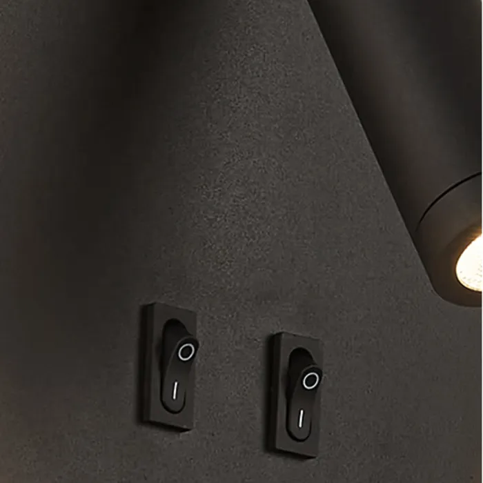 Wand leeslamp rond wit of zwart 3W + 8W rondom