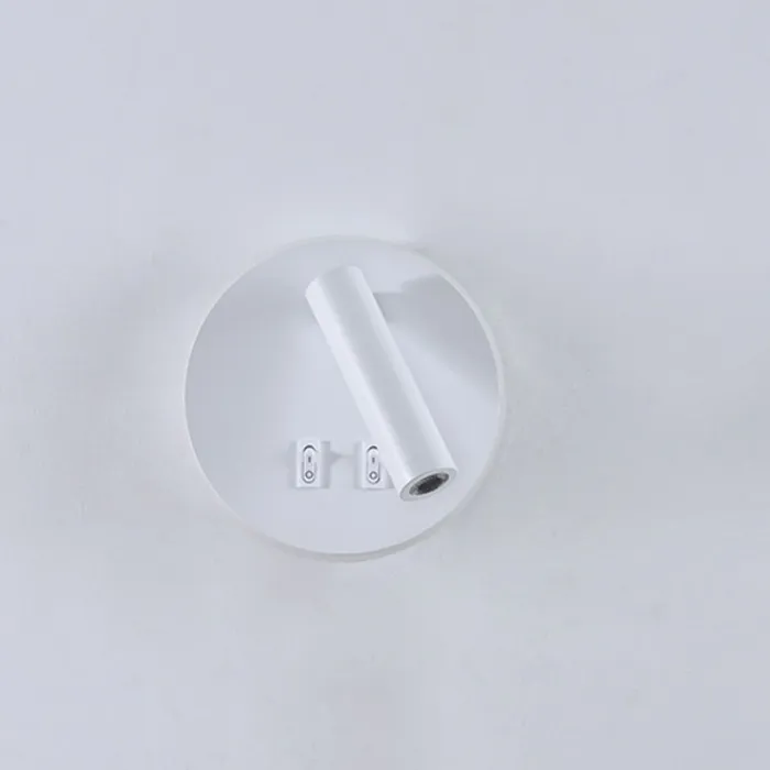 Wand leeslamp rond wit of zwart 3W + 8W rondom