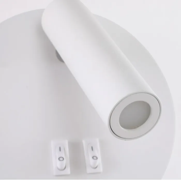 Wand leeslamp rond wit of zwart 3W + 8W rondom