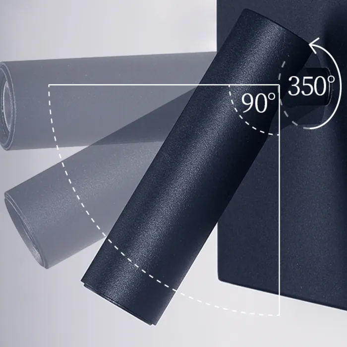 Wand leeslamp rond wit of zwart 3W + 8W rondom