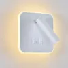 Leeslamp muur vierkant wit of zwart 3W + 10W rondom