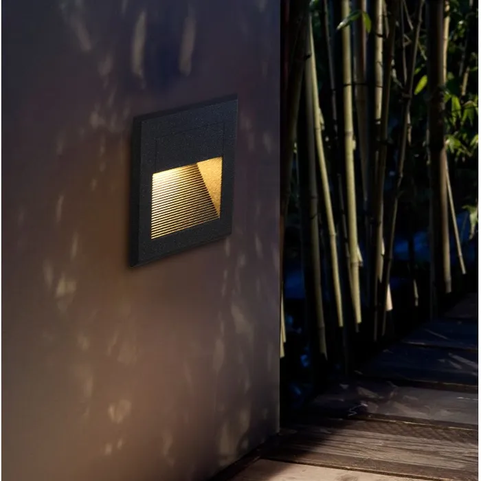 Inbouw wandlamp buiten 3W IP65 trapverlichting zwart, wit of grijs