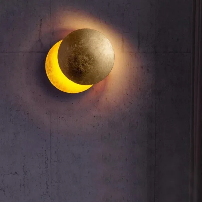 Maan wandlamp roterend wit goud, zwart goud of goud 20cm 8W