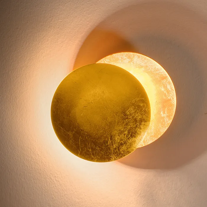 Maan wandlamp roterend wit goud, zwart goud of goud 20cm 8W