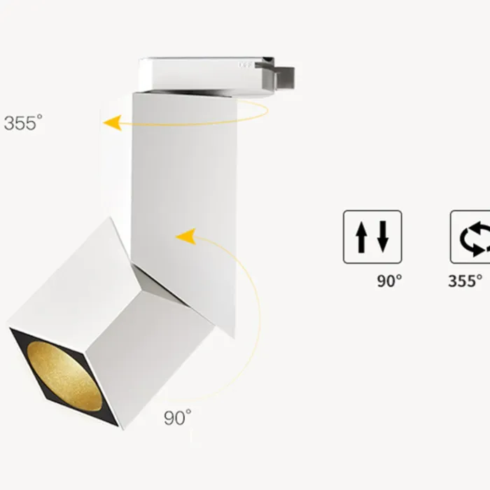 Raillamp wit of zwart 20W LED 1 fase