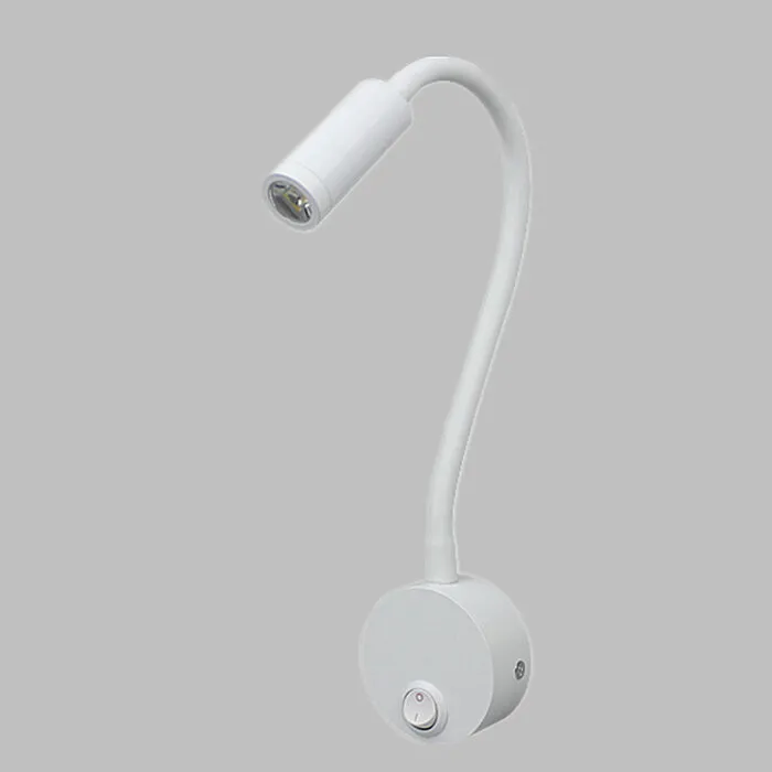 Leeslamp wandlamp zwart of wit 3W LED flexibel hotel