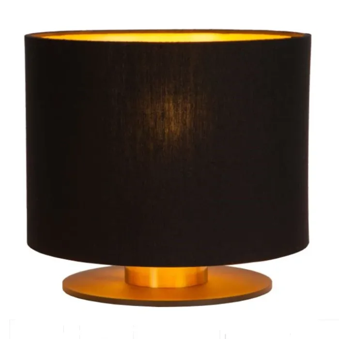 Tafellamp zwart goud met kap 19cm hoog 1xE27