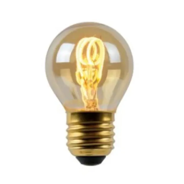 Korte LED lamp E27 3W amber 2200 Kelvin dimbaar