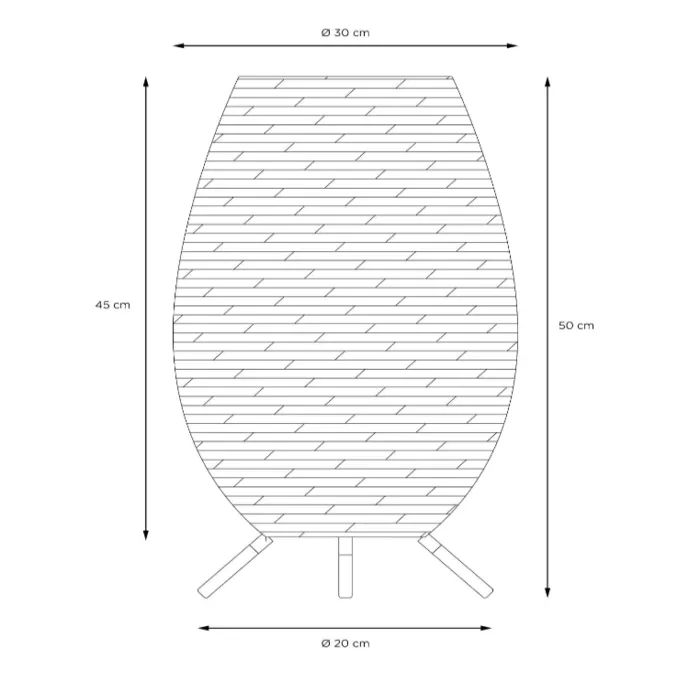 Tafellamp buiten batterij IP44 rotan look 3-staps dimmer naturel of zwart 50cm H (1 stuk)