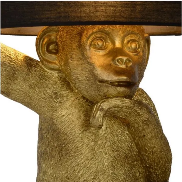 Tafellamp aap goud zwart E14 45 cm H lampenkap