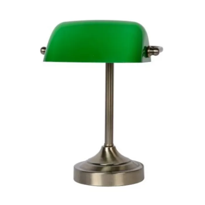 Notarislamp groen met brons of wit met chroom 1xE14