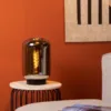 Tafellamp rookglas 35cm hoog 1xE27 design