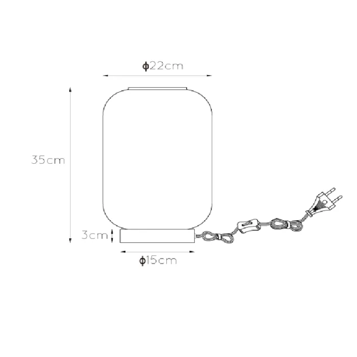 Tafellamp rookglas 35cm hoog 1xE27 design
