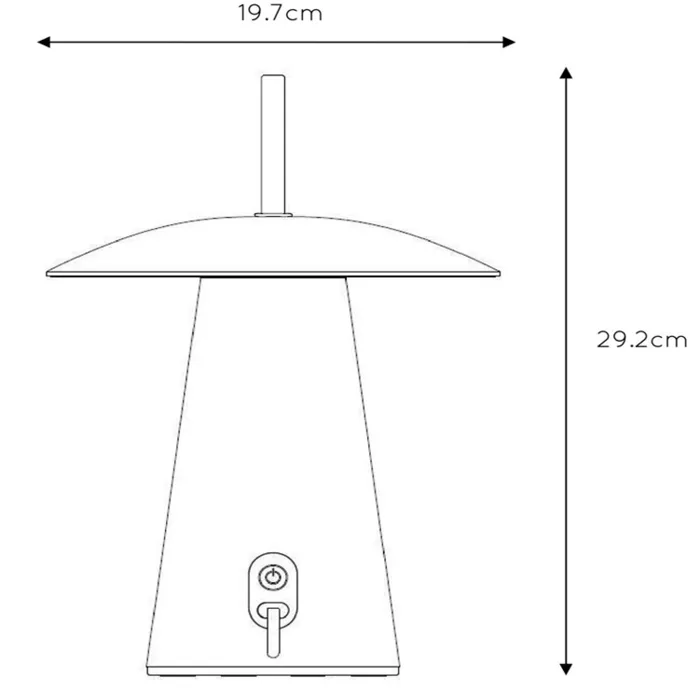 Accu tafellamp buiten 3-staps dimmer IP54 wit of antraciet 2W