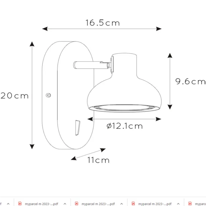 Wandlamp leeslamp richtbaar AR111 GU10 wit, zwart, beige