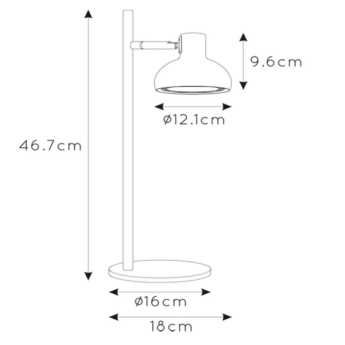 Stijlvolle tafellamp AR111 GU10 wit, zwart of beige