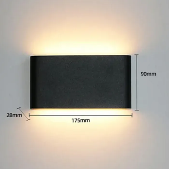 Wandlamp up down binnen of buiten zwart of wit 11,5 of 17,5cm breed