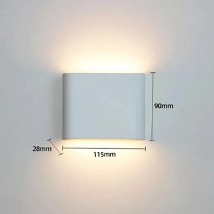 Wandlamp up down binnen of buiten zwart of wit 11,5 of 17,5cm breed