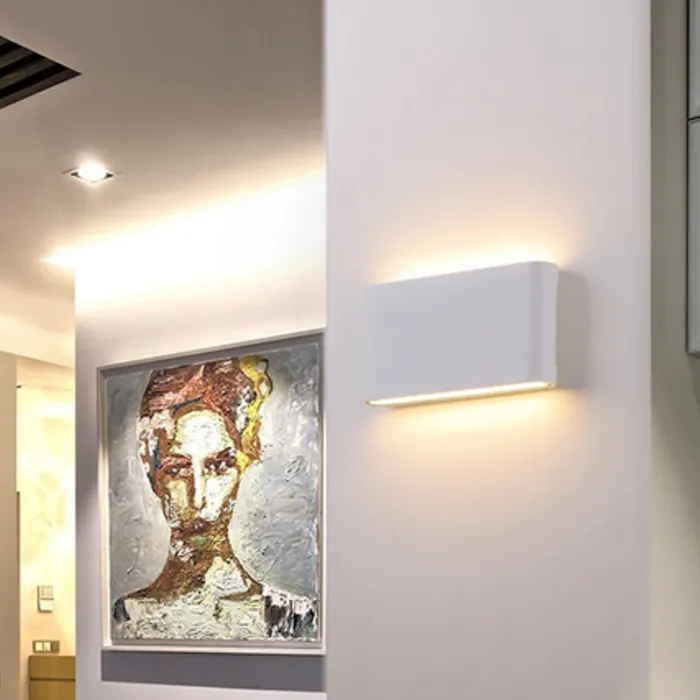 Wandlamp up down binnen of buiten zwart of wit 11,5 of 17,5cm breed