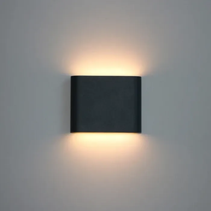 Wandlamp up down binnen of buiten zwart of wit 11,5 of 17,5cm breed