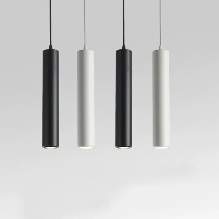 Hanglamp cilinder zwart of wit 7W 20 of 30cm