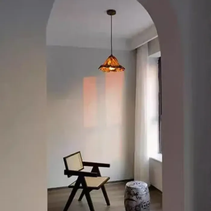 Mooie hanglamp lotus design bruin 21, 36 of 51cm Ø E27 (1 stuk)