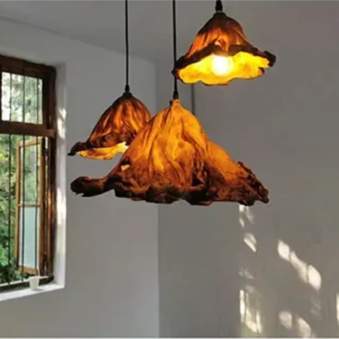 Mooie hanglamp lotus design bruin 21, 36 of 51cm Ø E27 (1 stuk)