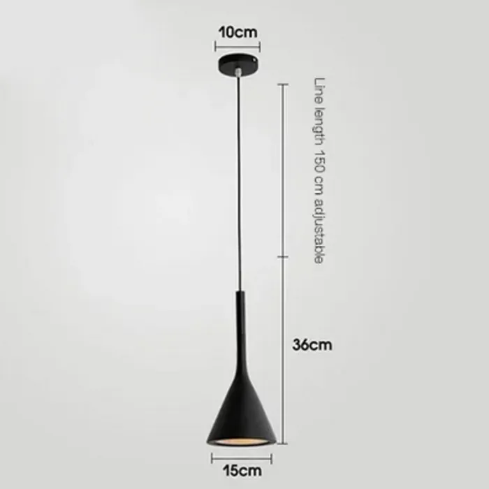 Scandinavische hanglamp kegel wit of zwart E27 Ø 15cm H 36cm (1 stuk)