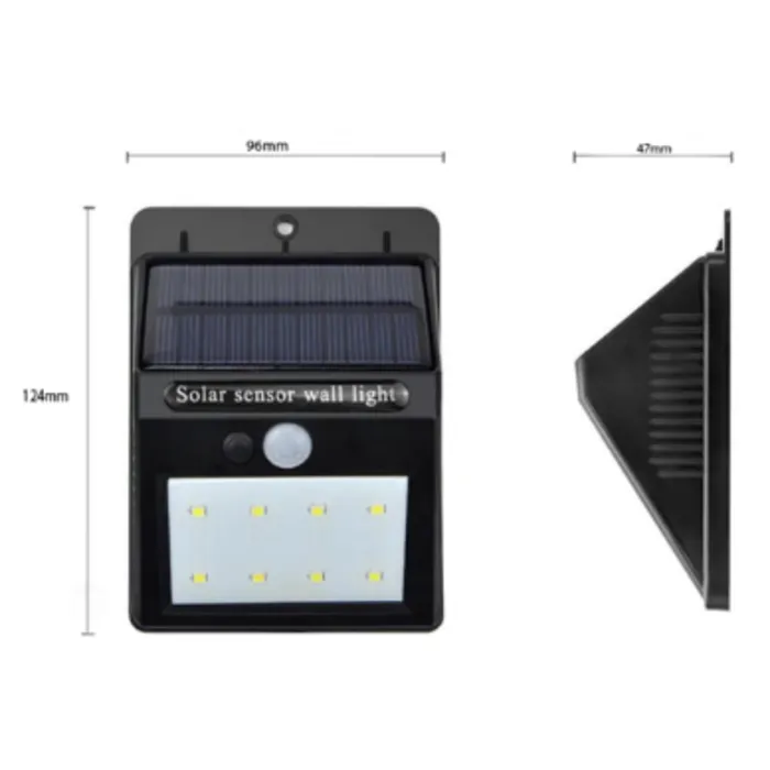 Solar wandlamp buiten met bewegingssensor