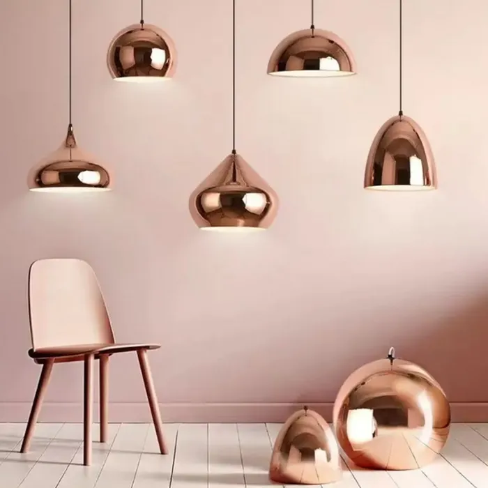 Hanglamp koper glas bol 20, 25 of 30 cm 1xE27 (1 stuk)