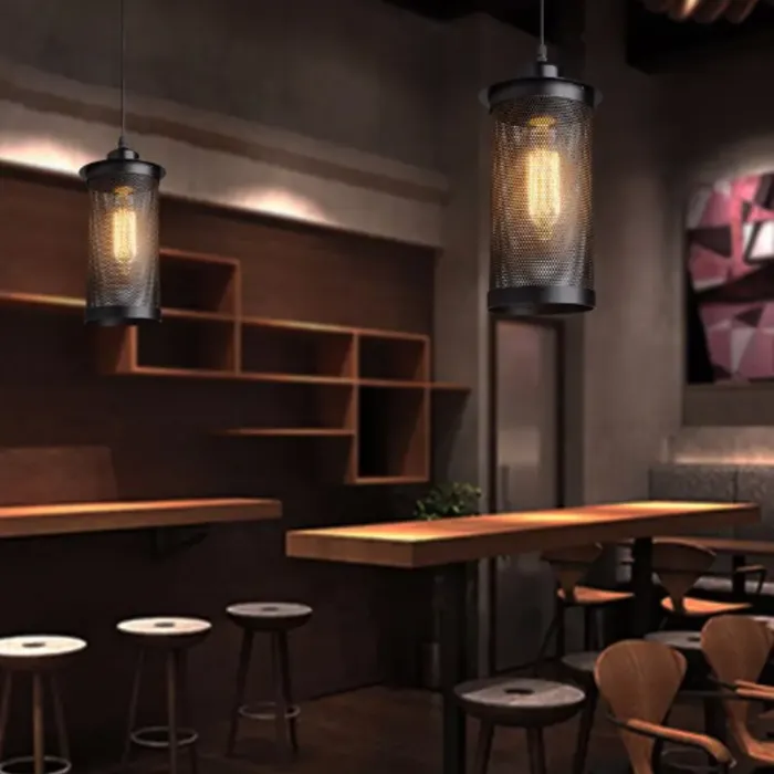 Industriële hanglamp eettafel zwart of koper E27 (1 stuk)