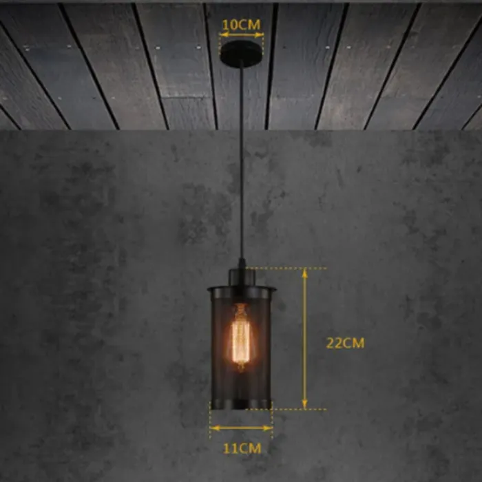 Industriële hanglamp eettafel zwart of koper E27 (1 stuk)