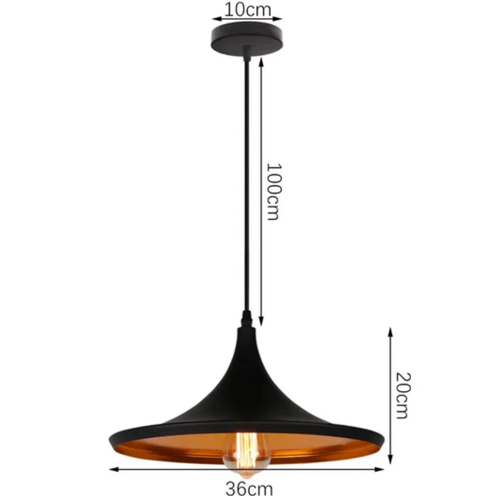 Hanglamp wit goud of zwart goud 1xE27 Ø 35cm