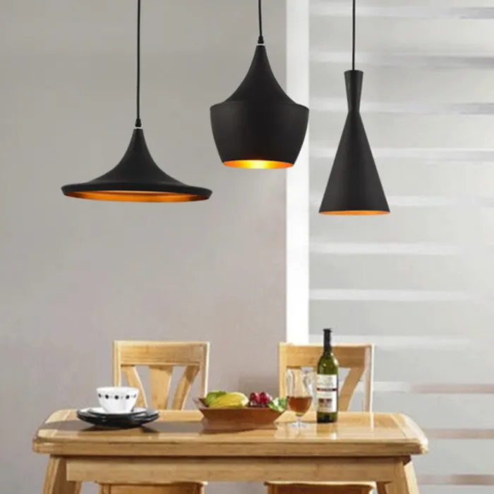 Hanglamp eettafel zwart goud kegelvorm 1xE27