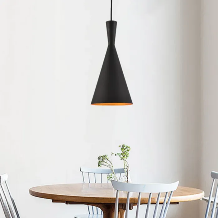 Hanglamp eettafel zwart goud kegelvorm 1xE27