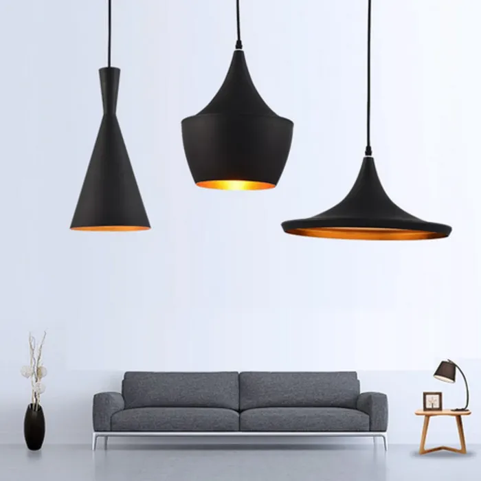 Hanglamp eettafel zwart goud kegelvorm 1xE27