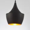 Zwarte hanglamp met gouden binnenkant 1xE27