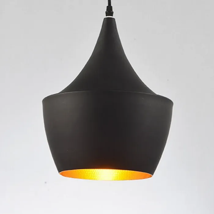 Zwarte hanglamp met gouden binnenkant 1xE27