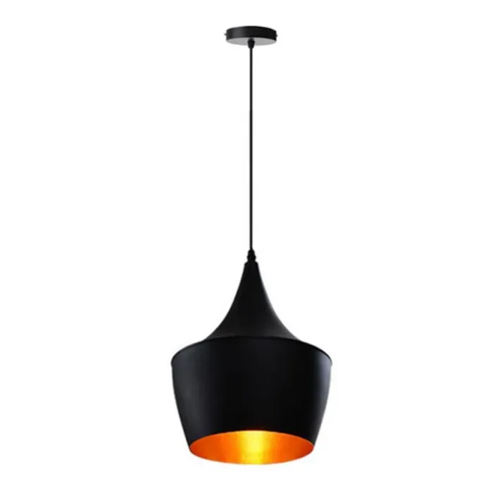 Zwarte hanglamp met gouden binnenkant 1xE27