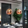 Glazen hanglamp design goud, roos goud, koper of zilver (1 stuk)